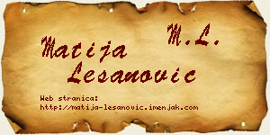 Matija Lešanović vizit kartica